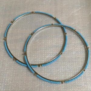 Elegant Blue Beaded Bangles